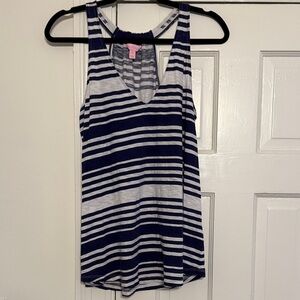 Lilly Pulitzer Navy and White Striped Tank Top